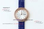 OB Factory Replica Piaget Ladies Watches - Piaget Possession Diamond Bezel With Blue Leather Strap 